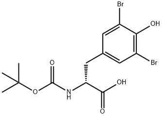 3,5-二溴-N-(叔丁氧羰基)-D-酪氨酸, 204692-75-1, 结构式