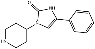 4-フェニル-1-ピペリジン-4-イル-1,3-ジヒドロ-2H-イミダゾール-2-オン 化学構造式