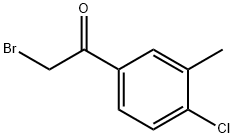 2-ブロモ-1-(4-クロロ-3-メチルフェニル)エタン-1-オン 化学構造式