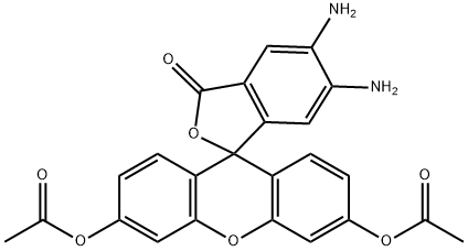4,5-ジアミノフルオレセイン ジアセタート 化学構造式