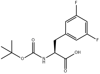 N-叔丁氧羰基-L-3,5-二氟苯丙氨酸 结构式