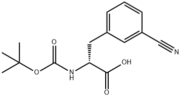 BOC-D-3-シアノフェニルアラニン 化学構造式