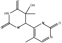 5-hydroxy-6-(4-(5'-methylpyrimidine-2'-one)dihydrothymine) Structure