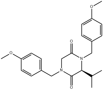 (R)-N,N'-Bis(p-methoxybenzyl)-3-isopropyl-piperazine-2,5-dione Structure