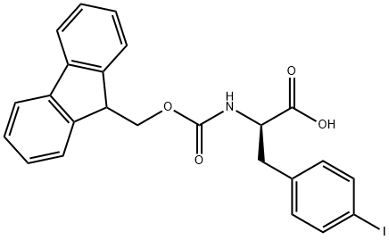 FMOC-D-4-ヨードフェニルアラニン 化学構造式