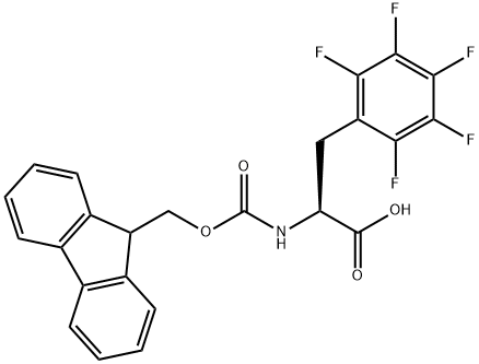 N-[(9H-フルオレン-9-イルメトキシ)カルボニル]-ペンタフルオロ-L-フェニルアラニン 化学構造式
