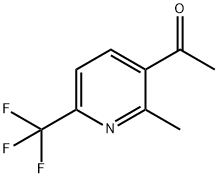 3-アセチル-2-メチル-6-(トリフルオロメチル)ピリジン 化学構造式