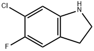 6-chloro-5-fluoro-2,3-dihydro-1H-indole Struktur