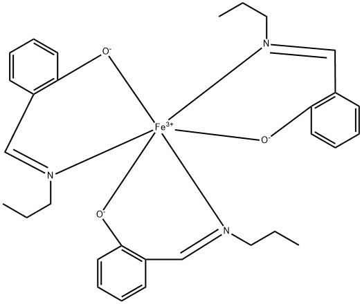 鉄(III)トリス[2-(N-プロピルホルムイミドイル)フェノラート] 化学構造式
