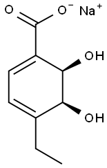 (2R,3S)-1-カルボキシ-4-エチル-2,3-ジヒドロキシヘキサ-4,6-ジエンナトリウム 化学構造式