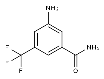 3-アミノ-5-(トリフルオロメチル)ベンズアミド 化学構造式