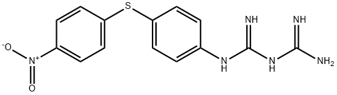 1-[4-[(4-ニトロフェニル)チオ]フェニル]ビグアニド 化学構造式