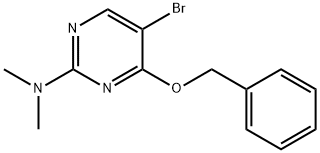 4-ベンジルオキシ-5-ブロモ-2-(N,N-ジメチルアミノ)ピリミジン 化学構造式