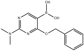 4-BENZYLOXY-2-DIMETHYLAMINO-PYRIMIDINE-5-BORONIC ACID, 205672-21-5, 结构式