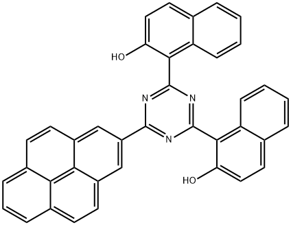1,1'-[6-(芘-2-基)-1,3,5-三嗪-2,4-二基]双(2-萘酚) 结构式