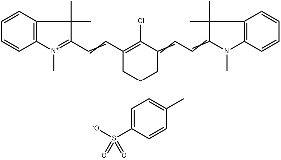 2-[2-[2-Chloro-3-[2-(1,3-dihydro-1,3,3-trimethyl-2H-indol-2-ylidene)ethylidene]-1-cyclohexen-1-yl]ethnyl]-1,3,3-trimethyl-3H-indolium 4-methylbenzenesulfonate Structure