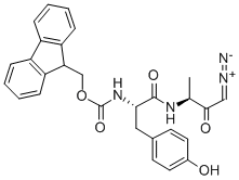 FMOC-TYR-ALA-DIAZOMETHYLKETONE, 205763-22-0, 结构式