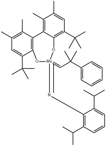 2,6-ジイソプロピルフェニルイミドネオフィリデン[(S)-(-)-BIPHEN]モリブデン(VI) 化学構造式