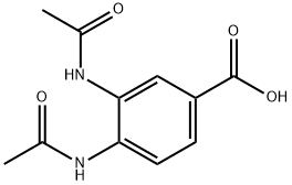 3,4-ジアセトアミド安息香酸 化学構造式