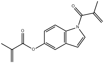 2-Methyl-acrylic acid 1-(2-methylacryloyl)-
1H-indol-5-yl ester Struktur