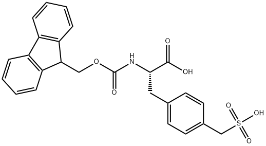 (2S)-2-[(9H-フルオレン-9-イルメトキシカルボニル)アミノ]-3-[4-(スルホメチル)フェニル]プロピオン酸 化学構造式