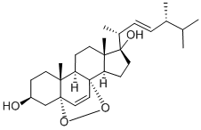(22E,24R)-5,8α-エピジオキシ-5α-エルゴスタ-6,22-ジエン-3β-オール 化学構造式