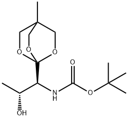 1,1-DIMETHYLETHYL (1S,2R)-2-HYDROXY-1-(4-METHYL-2,6,7-TRIOXABICYCLO[2.2.2]OCTANYL)PROPYLCARBAMATE 结构式