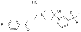 4-[4-羟基-4-(Α,Α,Α-三氟甲苯)哌啶基] 丁酰基-4'-氟-苯盐酸盐,2062-77-3,结构式