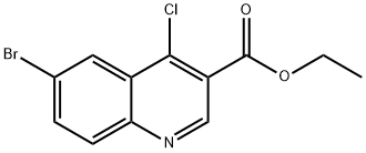 6-ブロモ-4-クロロ-3-キノリンカルボン酸エチル 化学構造式