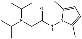 2-(ジイソプロピルアミノ)-N-(2,5-ジメチル-1H-ピロール-1-イル)アセトアミド 化学構造式
