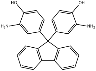 9,9-ビス(3-アミノ-4-ヒドロキシフェニル)フルオレン 化学構造式