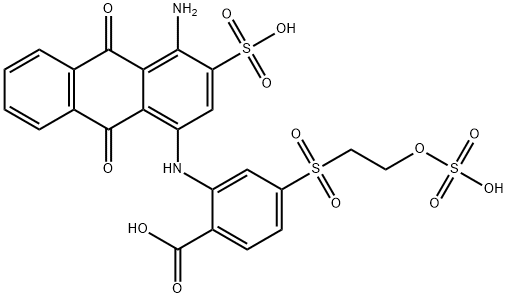 2-[(4-amino-9,10-dihydro-9,10-dioxo-3-sulfo-1-anthracenyl) amino]-4-[[2-(sulfooxy)ethyl]sulfonyl]-Benzoic acid Struktur