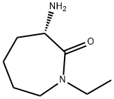 (S)-3-アミノ-1-エチルアゼパン-2-オン 化学構造式