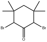 2,6-ジブロモ-3,3,5,5-テトラメチルシクロヘキサノン 化学構造式