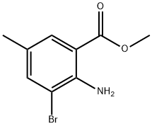 2-アミノ-3-ブロモ-5-メチル安息香酸メチル 化学構造式