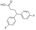 4,4-ビス(4-フルオロフェニル)酪酸 化学構造式