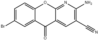 2-氨基-7-溴-5-氧代-5H-[1]苯并吡喃[2,3-B]吡啶-3-甲腈, 206658-80-2, 结构式