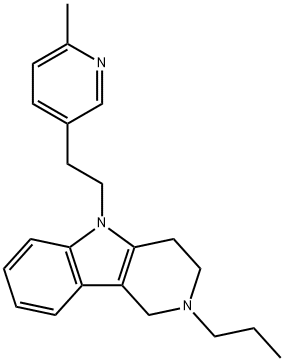 1H-Pyrido(4,3-b)indole, 2,3,4,5-tetrahydro-5-(2-(6-methyl-3-pyridyl)et hyl)-2-propyl-|