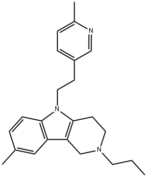 2,3,4,5-Tetrahydro-8-methyl-5-[2-(6-methyl-3-pyridyl)ethyl]-2-propyl-1H-pyrido[4,3-b]indole Structure