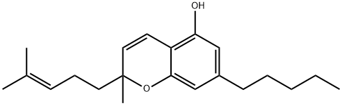 2-メチル-2-(4-メチル-3-ペンテニル)-7-ペンチル-2H-1-ベンゾピラン-5-オール 化学構造式