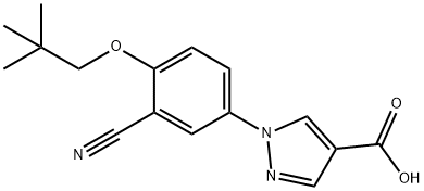 1-[3-CYANO-4-(2,2-DIMETHYL-PROPOXY)-PHENYL]-1H-PYRAZOLE-4-CARBOXYLIC ACID Structure