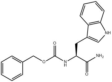 N-[(1S)-2-氨基-1-(1H-吲哚-3-基甲基)-2-氧代乙基]氨基甲酸苄酯, 20696-64-4, 结构式