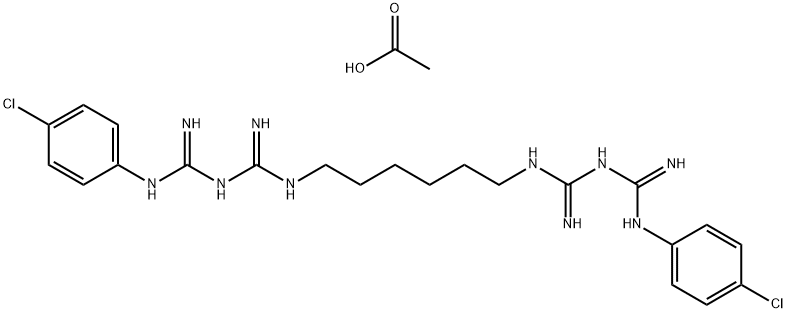 二酢酸クロルヘキシジン水和物 化学構造式