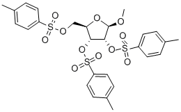 METHYL-2,3,5-TRI-O-(4-TOLYLSULPHONYL)-BETA-D-RIBOFURANOSIDE Structure