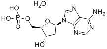 2`-脱氧腺苷5`-单磷酸一水, 207127-57-9, 结构式