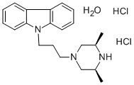 9-[3-(顺-3,5-二甲基-1-哌嗪基)丙基]咔唑二盐酸盐一水, 207233-98-5, 结构式