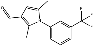 2,5-ジメチル-1-[3-(トリフルオロメチル)フェニル]-1H-ピロール-3-カルブアルデヒド 化学構造式