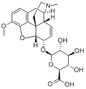 3-メトキシ-6α-(β-D-グルコピラヌロノシルオキシ)-17-メチル-4,5α-エポキシ-7,8-ジデヒドロモルフィナン 化学構造式