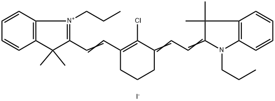 2-[2-[2-CHLORO-3-[(1,3-DIHYDRO-3,3-DIMETHYL-1-PROPYL-2H-INDOL-2-YLIDENE)ETHYLIDENE]-1-CYCLOHEXEN-1-YL]ETHENYL]-3,3-DIMETHYL-1-PROPYLINDOLIUM IODIDE Structure