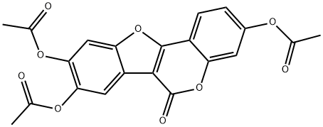 3,8,9-Tris(acetyloxy)-6H-benzofuro[3,2-c][1]benzopyran-6-one 结构式